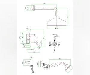 Душевая система Fiore Imperiale, золото, 83OO5138