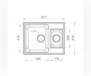 Кухонная мойка GranFest Quarz Z 09, 61.7 x 47.8 см, черный