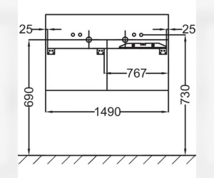 Тумба под раковину Jacob Delafon Terrace 150 см, EB1189-F26, подвесная, цвет - сливовый лак