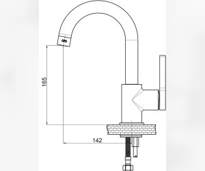 Смеситель GPD Gildo MTL165-K-S, для раковины, без донного клапана, хром/черный