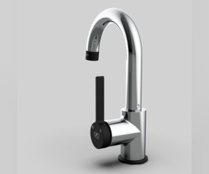 Смеситель GPD Gildo MTL165-K-S, для раковины, без донного клапана, хром/черный