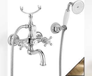 Смеситель для ванны и душа Bugnatese Arcadia 8302BR, с гарнитуром, бронза