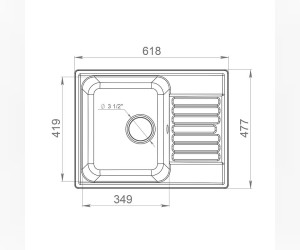 Кухонная мойка GranFest Quarz Z 13, 61.8 x 47.7 см, серый