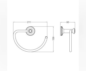 Полотенцедержатель Schein Superior 7066025, 21.1 см, хром