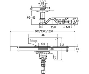 Дренажный канал Viega Advantix Cleviva, 120 см, 794484
