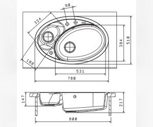 Мойка кухонная Florentina Селена 780 коричневый