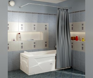 Карниз Г-образный Радомир 1-12-2-0-0-992 для прямоугольной ванны 180 x 80 см, хром