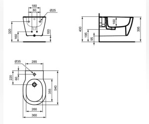 Биде подвесное Ideal Standard Connect, белый, E772201