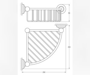 Полочка-решетка 3SC Stilmar STI 408 угловая 23 см, античное серебро