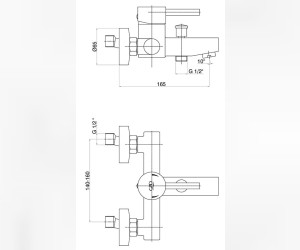 Смеситель GPD Espina MBB70, для ванны и душа, хром