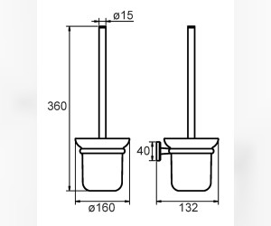 Ершик Milardo Labrador настенный, хром, LABSMG0M47