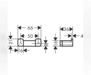 Крючок двойной Hansgrohe AddStoris, хром, 41755000