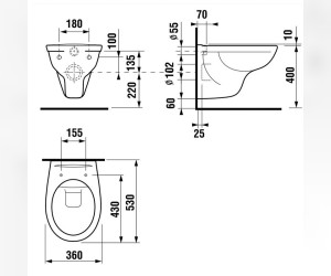Унитаз подвесной Jika Dino 8213770000001 безободковый, без сиденья