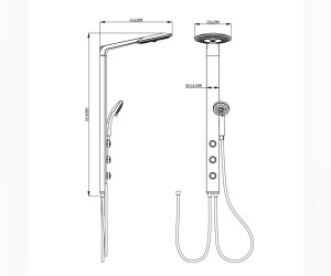 Душевой гарнитур с верхним душем Gllon GL-SL1301GW