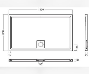 Поддон душевой Hatria LEAF 140 x 80, YXEZ01
