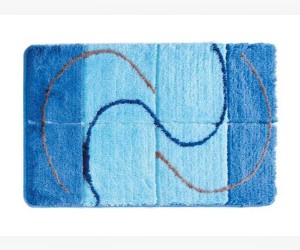 Коврик для ванной комнаты Milardo Whirpool 50 x 80 см, MMI162A, MI, sea whirlpool, акрил, голубой/синий