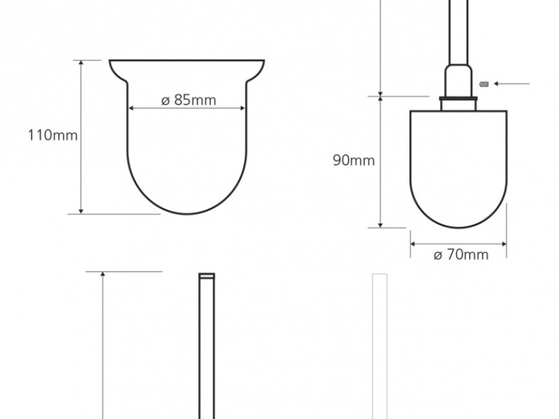 Ёршик, подвесной (стекло), стеклянная, черная щётка Bemeta