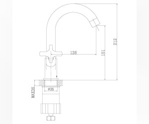Смеситель для раковины Rossinka RS39-62U