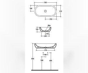 Раковина Galassia Midas 5234NE, черная
