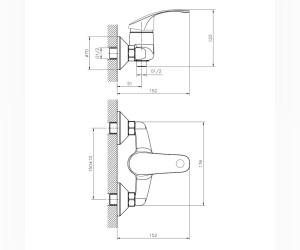 Смеситель Decoroom DR71055, для душа, хром