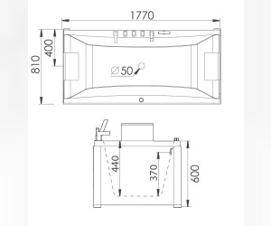 Ванна гидромассажная акриловая Gemy G9076 B 177 х 81 x 60 см, встраиваемая, белая
