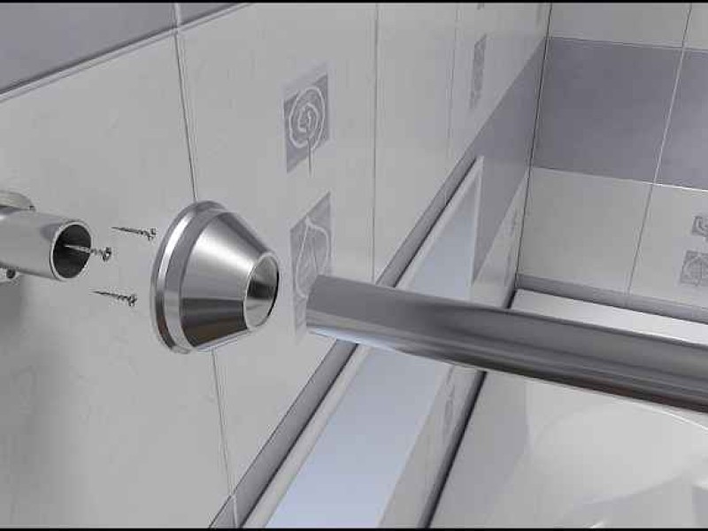 Карниз для ванны Bas Хатива КЗ00002 дуга, нержавеющая сталь