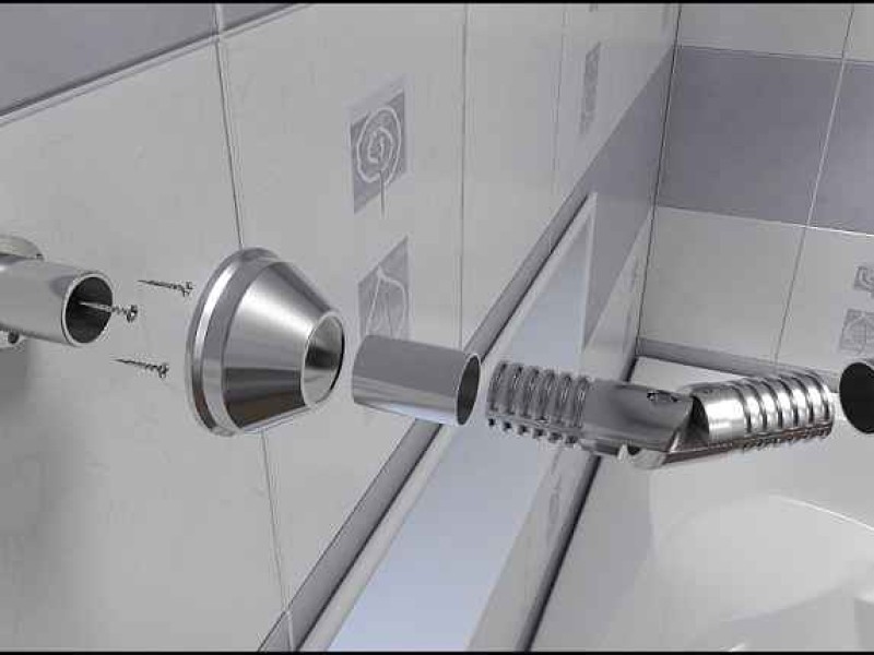 Карниз для ванны Bas Хатива КЗ00002 дуга, нержавеющая сталь