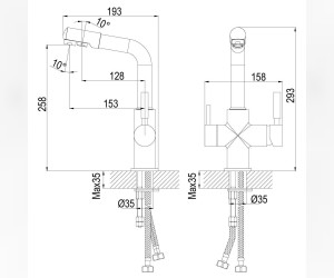 Смеситель Rossinka Z35-31 для кухонной мойки
