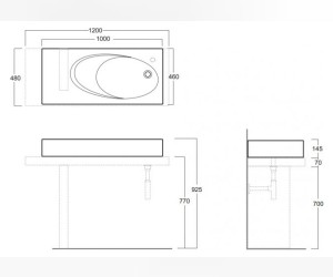 Раковина Simas Bohemien BO 14 bia 100*46 см