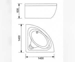 Ванна акриловая Appollo TS-0970 140 х 140