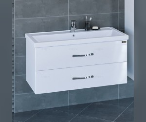 Тумба под раковину СаНта Виктория 100 NEW 700132N, подвесная, цвет белый