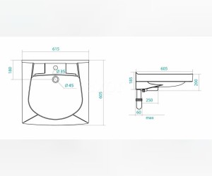 Раковина Пилот 60 под стиральную машинку от Santek WH301971 60*60 см
