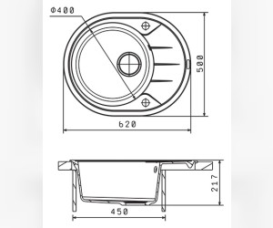Мойка кухонная Florentina Родос 620 антрацит