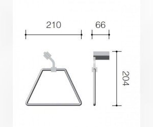 Полотенцедержатель Schein Watteau 125B1, 21 см, хром