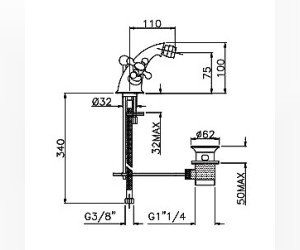 Смеситель Gattoni Vivaldi 12360 для биде, хром