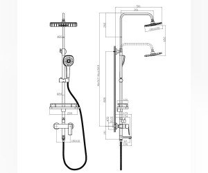 Душевая система Rossinka, хром, RS27-46