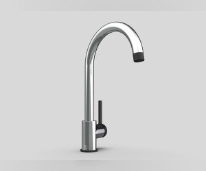 Смеситель GPD Gildo MTE165-K-S, для кухонной мойки, хром/черный