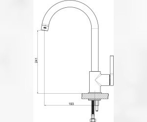 Смеситель GPD Gildo MTE165-K-S, для кухонной мойки, хром/черный