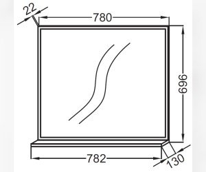 Зеркало Jacob Delafon Vivienne 80 х 70 см, с полочкой, цвет арлингтонский дуб, EB1597-E70