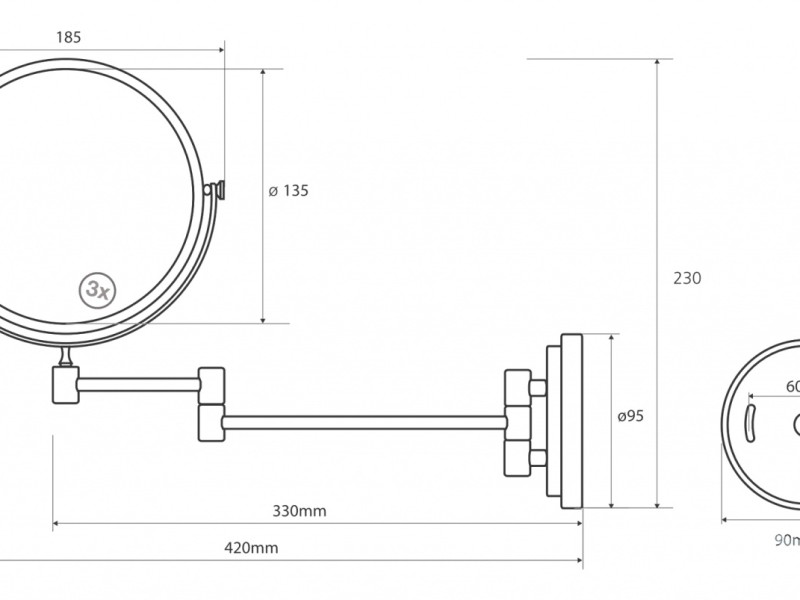 Косметическое зеркало без подсветки Bemeta