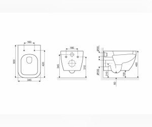 Подвесной унитаз Excellent Ness CENL.3509.500.WH, безободковый с сиденьем микролифт