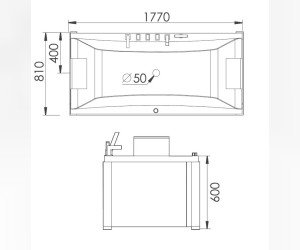 Ванна гидромассажная акриловая Gemy G9076 K, 177 х 81 см