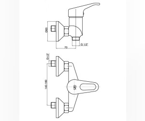 Смеситель GPD Kalipso MDB20, для душа, хром