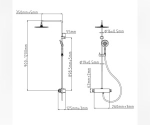 Душевая система Gllon GL-SF2013LW