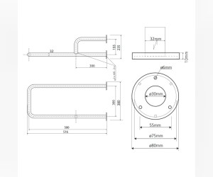 Oпopный пopучeнь левый Bemeta