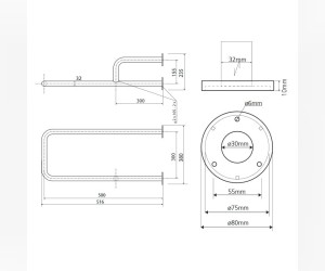 Oпopный пopучeнь левый Bemeta