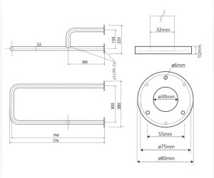 Oпopный пopучeнь левый Bemeta