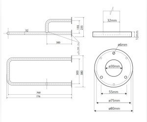 Oпopный пopучeнь правый Bemeta