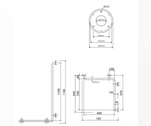 Пopучeнь для душa c глaдким вepтикaльным плeчoм правый Bemeta