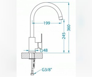 Смеситель для кухни Alveus Santo G91 Carbon 1129041, черный